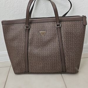 Guess Brown Logo Tote Bag